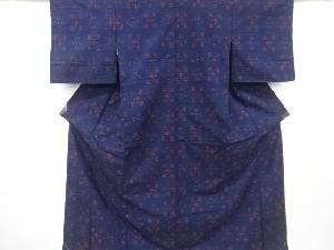 未使用品　幾何学模様織り出し手織り紬着物